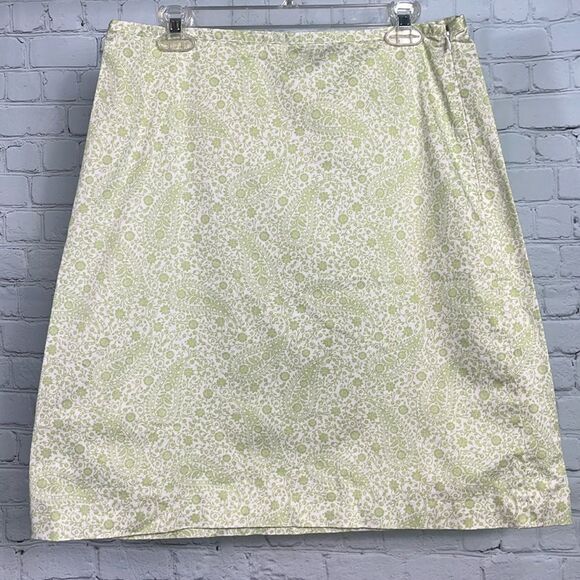 Brooks Brothers Springtime lime green paisley print! A-line size 12 - Picture 1 of 5